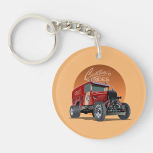 Customised retro race car concept key ring