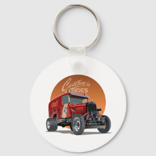 Customised retro race car concept key ring