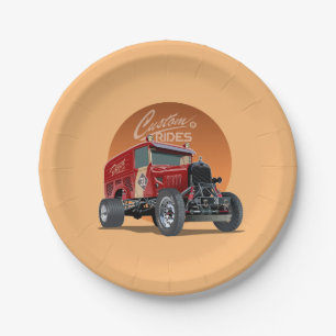 Customised retro race car concept paper plate