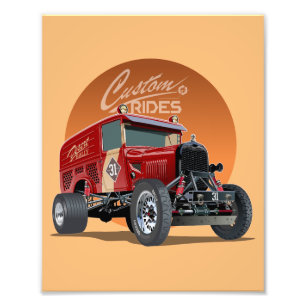 Customised retro race car concept photo print