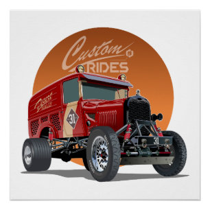 Customised retro race car concept poster
