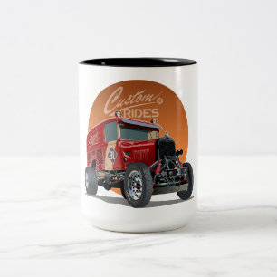 Customised retro race car concept Two-Tone coffee mug
