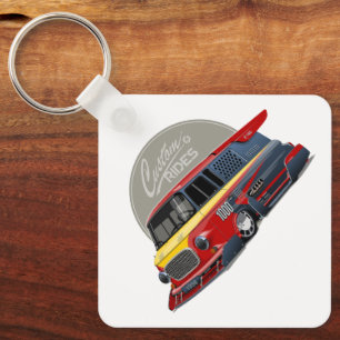 Customised retro race van concept key ring