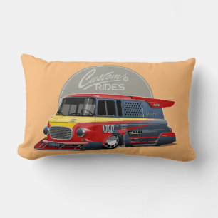 Customised retro race van concept lumbar cushion