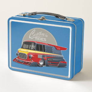 Customised retro race van concept metal lunch box