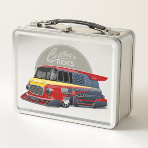 Customised retro race van concept metal lunch box