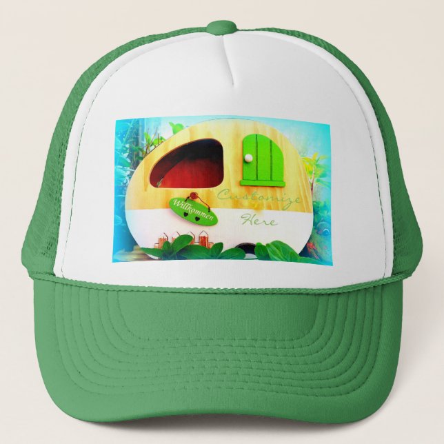 Customised Retro Vintage camper Trucker Hat (Front)