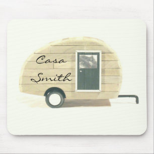 Customised Retro Vintage teardrop camper Mouse Pad