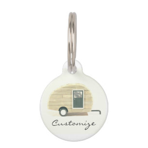 Customised Retro Vintage teardrop camper Pet Tag
