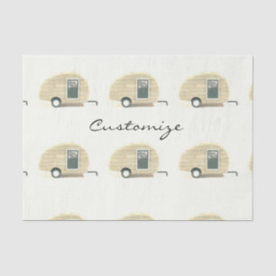 Customised Retro Vintage teardrop camper Tissue Paper