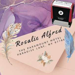 Customised Return Address Modern Minimalist Script Self-inking Stamp