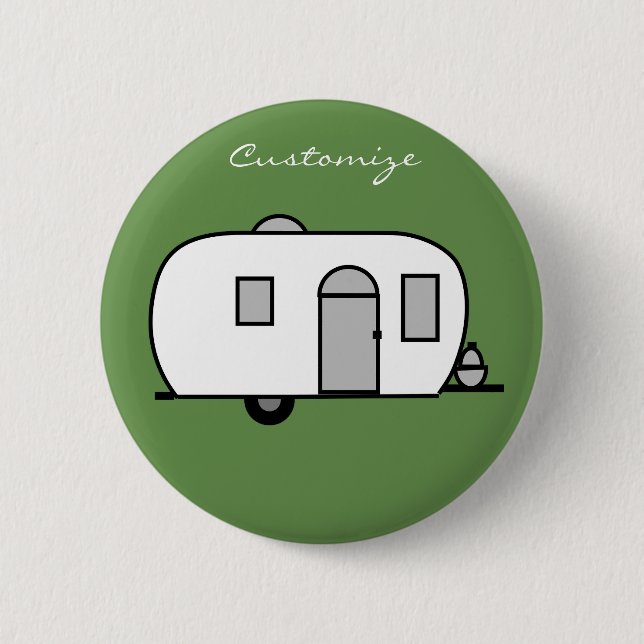 Customised Rounded Gypsy tiny caravan 6 Cm Round Badge (Front)