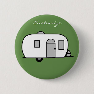 Customised Rounded Gypsy tiny caravan 6 Cm Round Badge