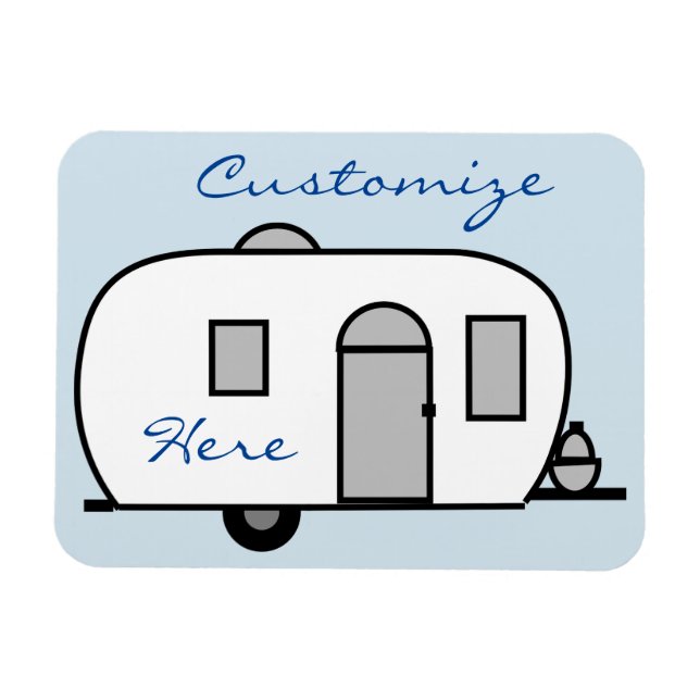 Customised Rounded Gypsy tiny caravan Magnet (Horizontal)
