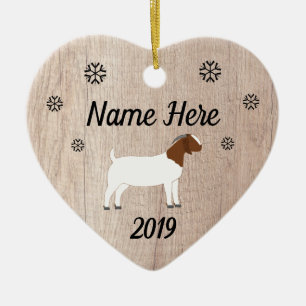 Customised Rustic Boer Goat Ceramic Ornament