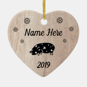 Customised Rustic KuneKune Pig Ceramic Ornament