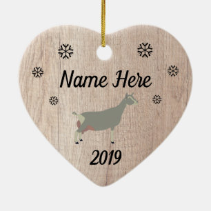 Customised Rustic Toggenburg Dairy Goat Ceramic Ornament