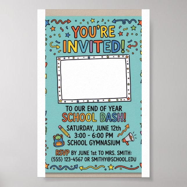 Customised School Invitation – Personalised School Poster (Front)