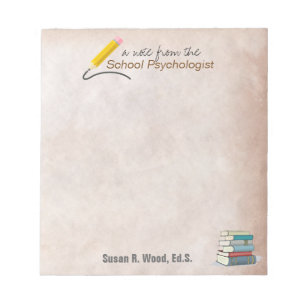 Customised School Psychologist Parchment Note Pad