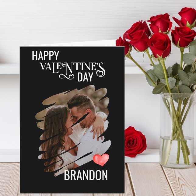 Customised Scratch Photo Modern Monogram Love  Card (Creator Uploaded)