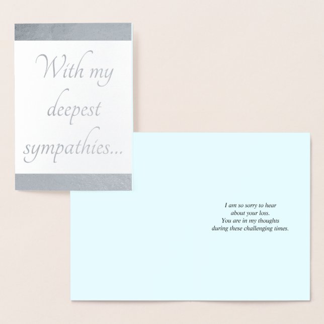 Customised Silver Foil Condolences Card (Display)