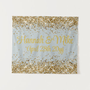 Customised Silver & Gold Wedding Photo Booth Prop  Tapestry
