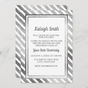 Customised Silver White College Trunk Party Invite