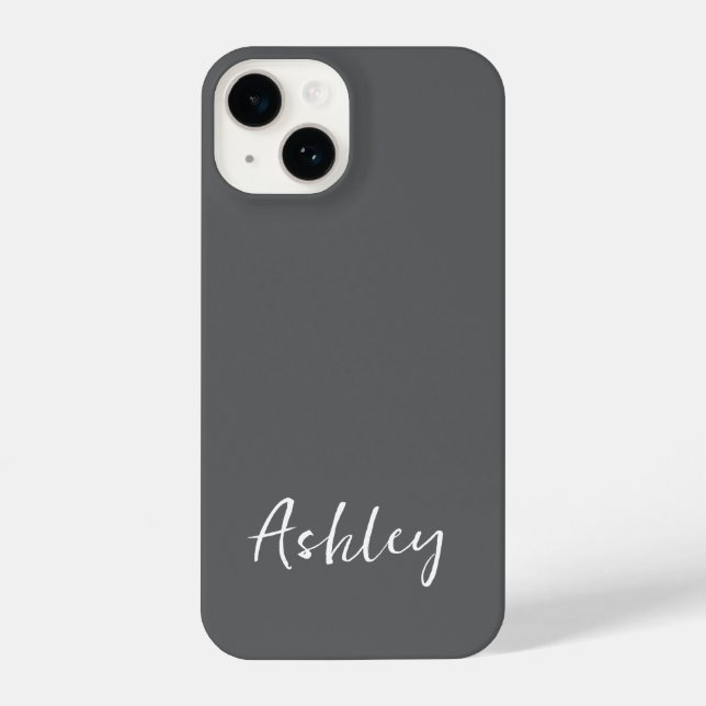 Customised Simple Stylish Modern Black Colour  iPhone Case (Back)