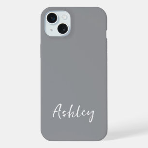 Customised Simple Stylish Modern Black Colour  iPhone 15 Plus Case