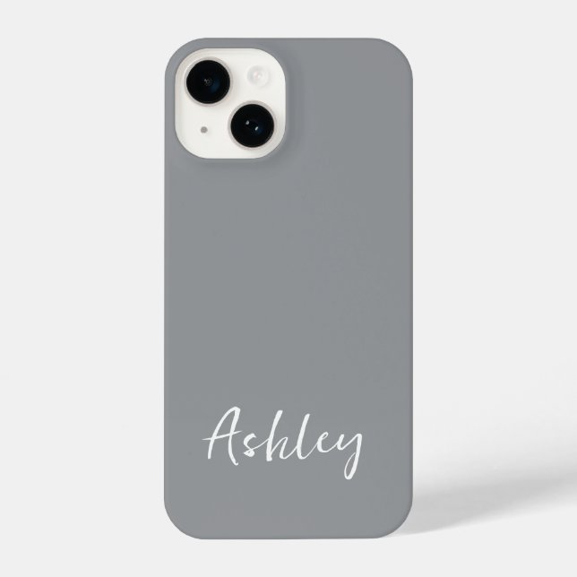 Customised Simple Stylish Modern Black Colour  iPhone Case (Back)