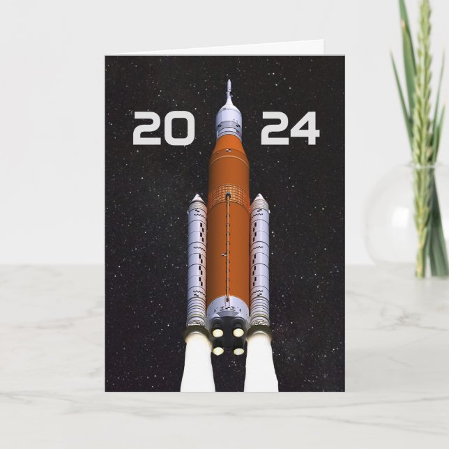 Customised SLS Space Rocket Graduation Party Card (Front)