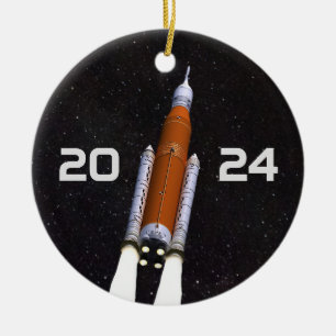 Customised SLS Space Rocket Graduation Party Ceramic Ornament