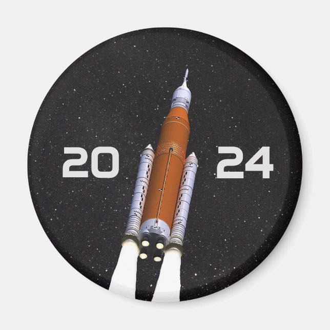 Customised SLS Space Rocket Graduation Party Paper Magnet (Front)