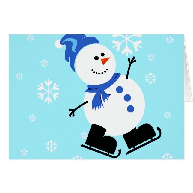 Customised Snowman Christmas Cards (Front Horizontal)