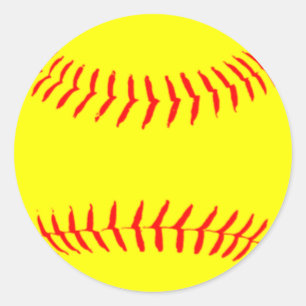 Customised Softball Classic Round Sticker