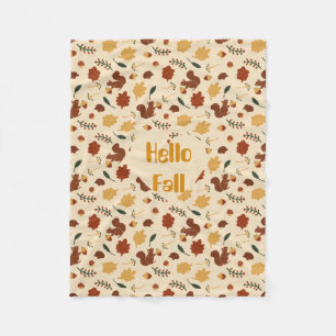 Customised Squirrels Fall Forest Fleece Blanket