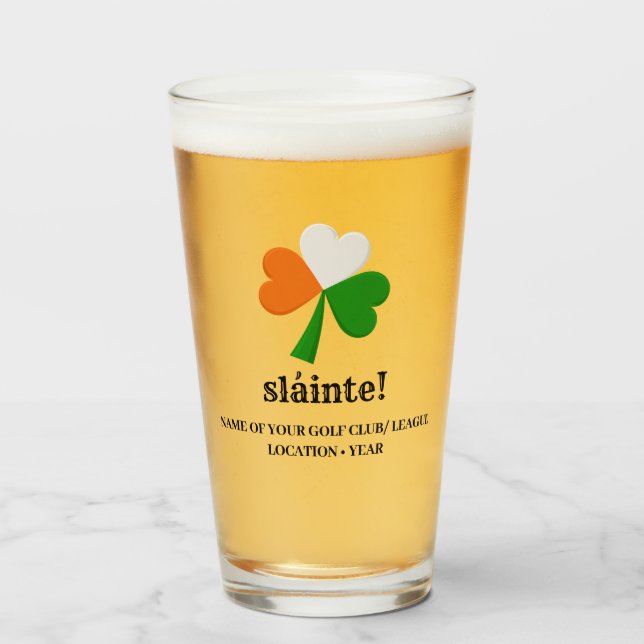Customised St. Patrick's Day Slainté Beer Glass (Front Filled)