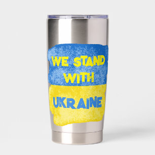 Customised STAND WITH UKRAINE Peace Support Flag Insulated Tumbler