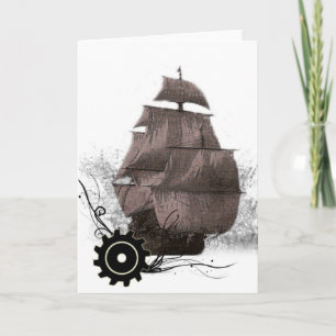 customised Steampunk Pirate Greeting Card