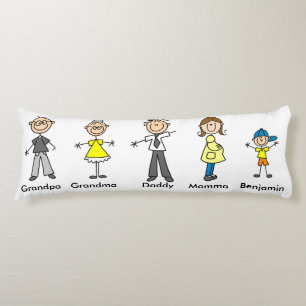 Customised Stick Figure Family Body Pillow