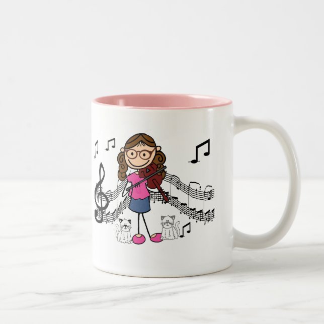 Customised Stick Figure Violin Player Mug (Right)