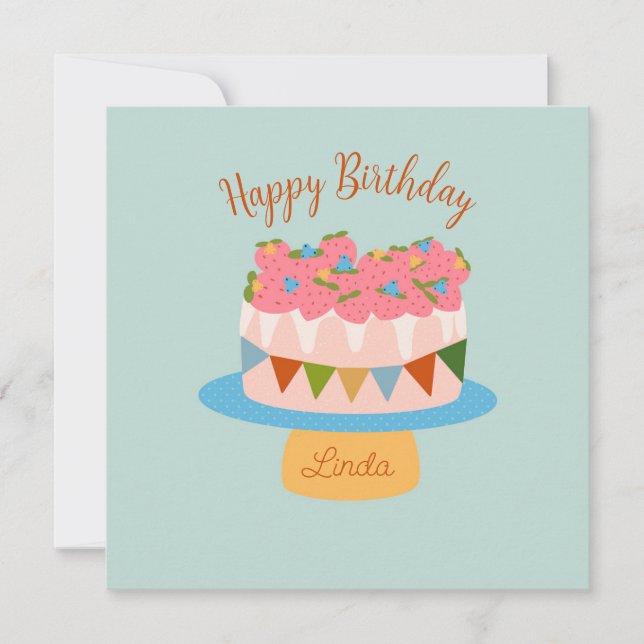 Customised strawberry birthday cake (Front)