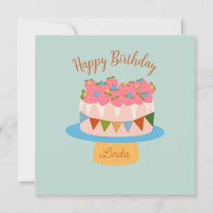 Customised strawberry birthday cake