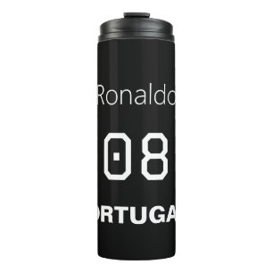 Customised Striker Varsity Name Number Soccer Thermal Tumbler