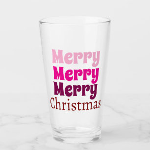Customised Stylish Modern Elegant Merry Christmas Glass