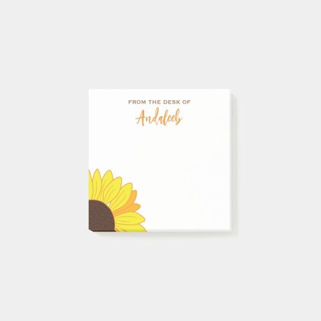 Customised sunshine sunflower  post-it notes (Front)