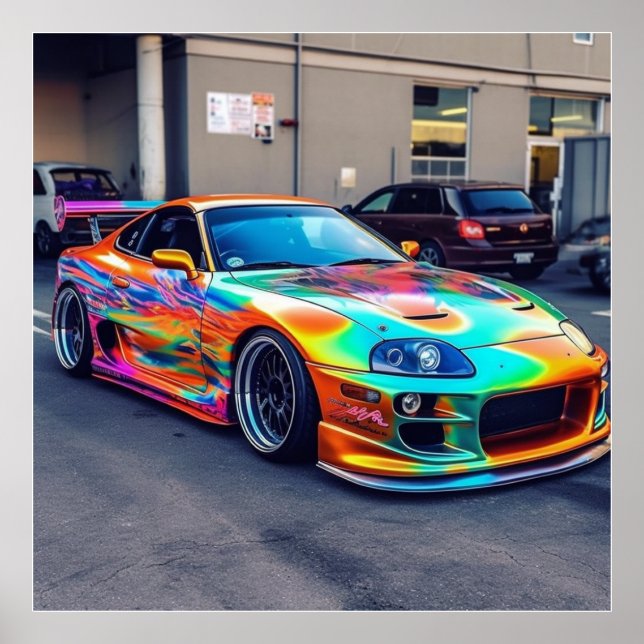 Customised Supercars:Bold colours and modification Poster (Front)