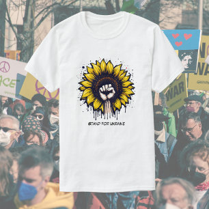 Customised Support for Ukraine Sunflower & Fist T-Shirt