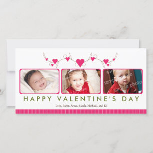 Customised Sweet Valentine's Day 3-Photo Card: 2 Holiday Card