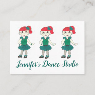 Customised Tap Dance School Studio Teacher Green Business Card